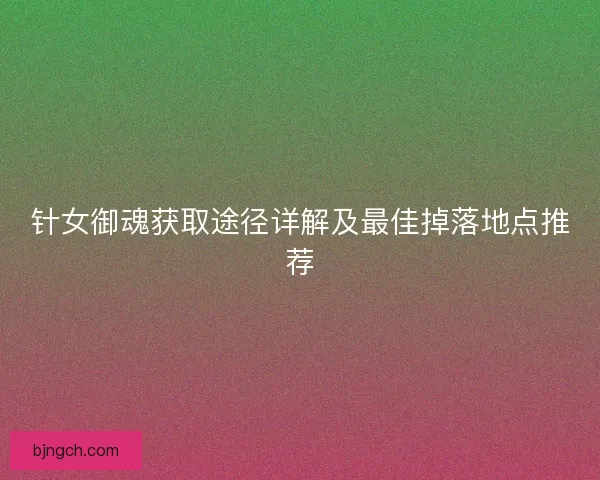 针女御魂获取途径详解及最佳掉落地点推荐
